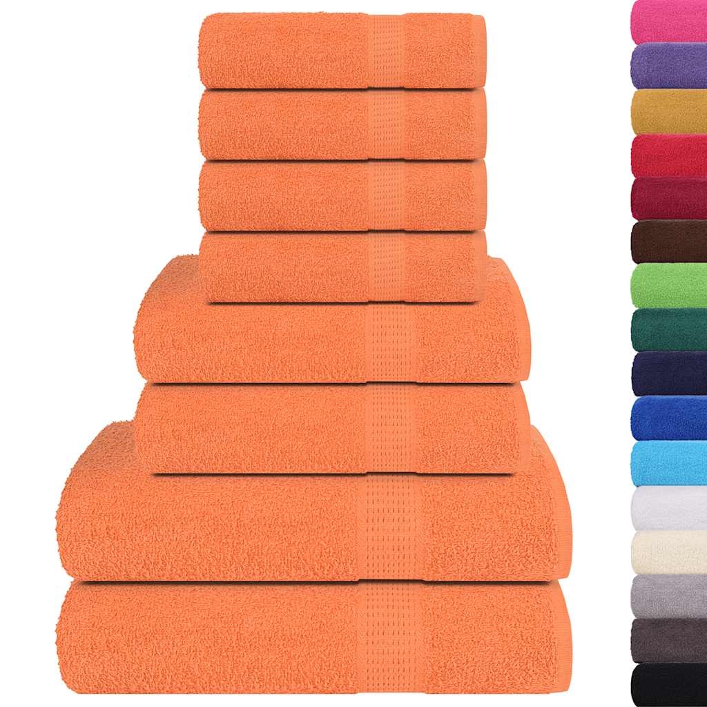 Ensemble de serviettes Vidaxl 8 pièces 360 g m² 100% coton orange