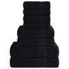 Ensemble de serviettes Vidaxl 8 pièces 360 g m² 100% coton noir
