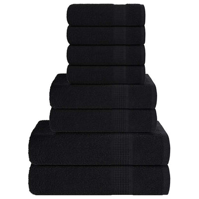 Ensemble de serviettes Vidaxl 8 pièces 360 g m² 100% coton noir