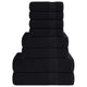 Ensemble de serviettes Vidaxl 8 pièces 360 g m² 100% coton noir