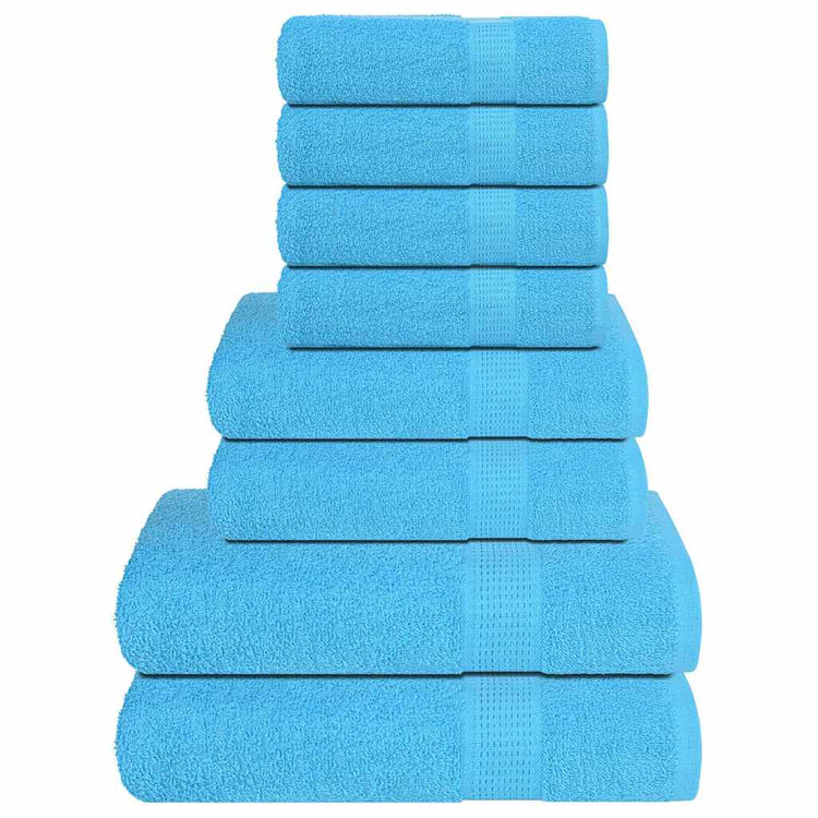 Ensemble de serviettes Vidaxl 8 pièces 360 g m² 100% coton turquoise