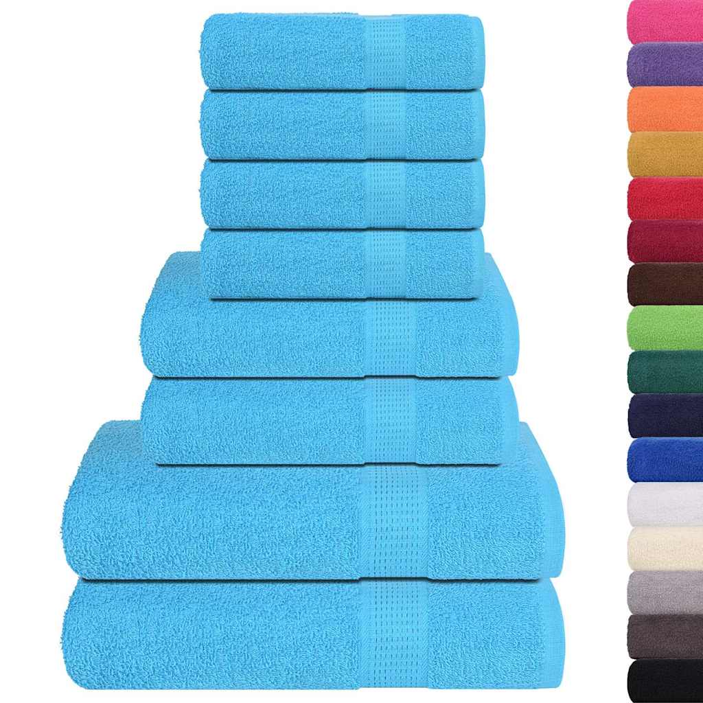 Ensemble de serviettes Vidaxl 8 pièces 360 g m² 100% coton turquoise