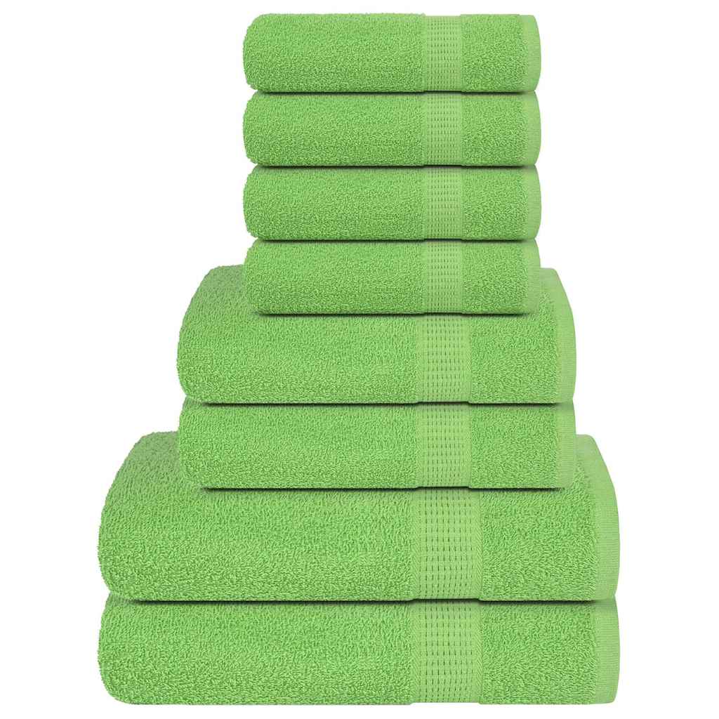 Ensemble de serviettes Vidaxl 8 pièces 360 g m² 100% coton vert pomme