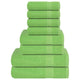 Ensemble de serviettes Vidaxl 8 pièces 360 g m² 100% coton vert pomme