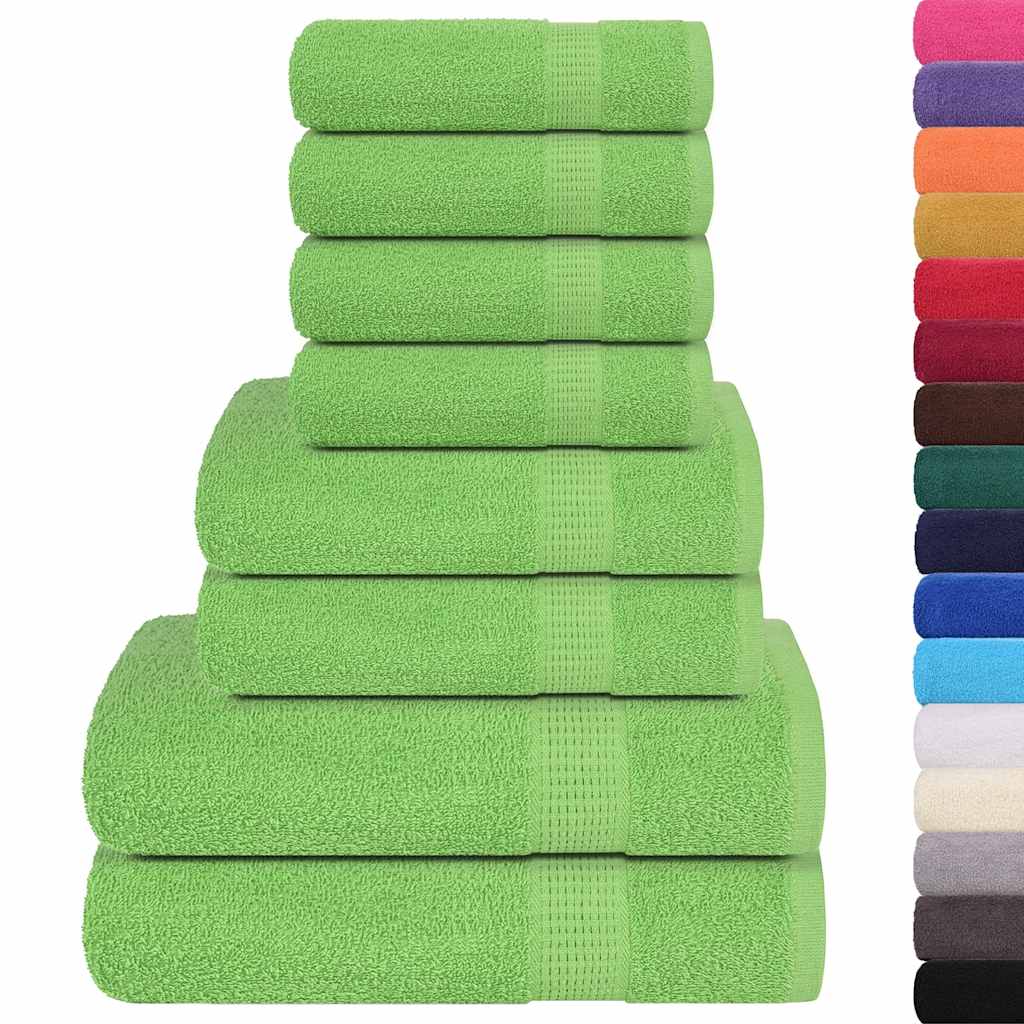 Ensemble de serviettes Vidaxl 8 pièces 360 g m² 100% coton vert pomme