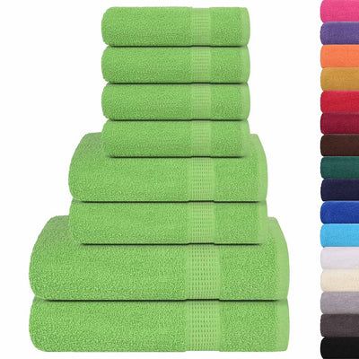 Ensemble de serviettes Vidaxl 8 pièces 360 g m² 100% coton vert pomme