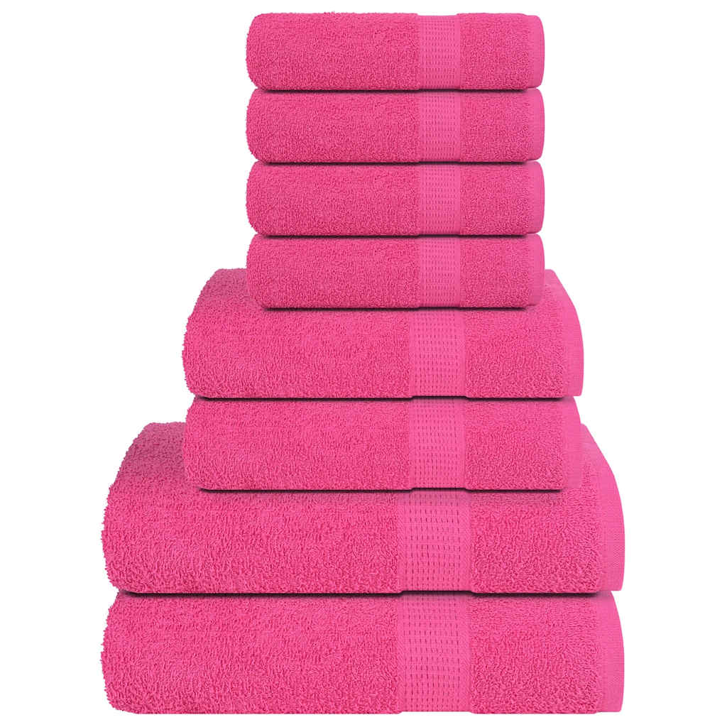 Ensemble de serviettes Vidaxl 8 pièces 360 g m² 100% de coton rose