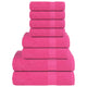 Ensemble de serviettes Vidaxl 8 pièces 360 g m² 100% de coton rose