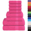 Ensemble de serviettes Vidaxl 8 pièces 360 g m² 100% de coton rose