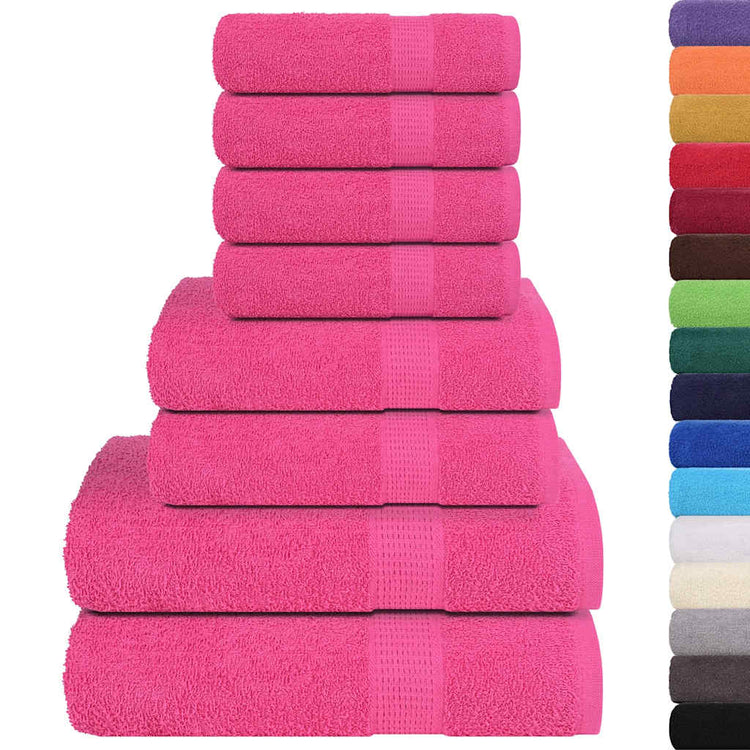 Ensemble de serviettes Vidaxl 8 pièces 360 g m² 100% de coton rose