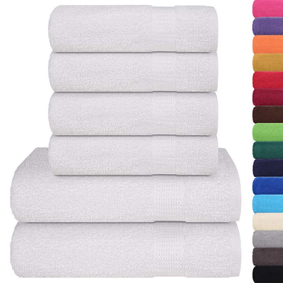 Ensemble de serviettes Vidaxl 6 pièces 360 g m² 100% coton blanc