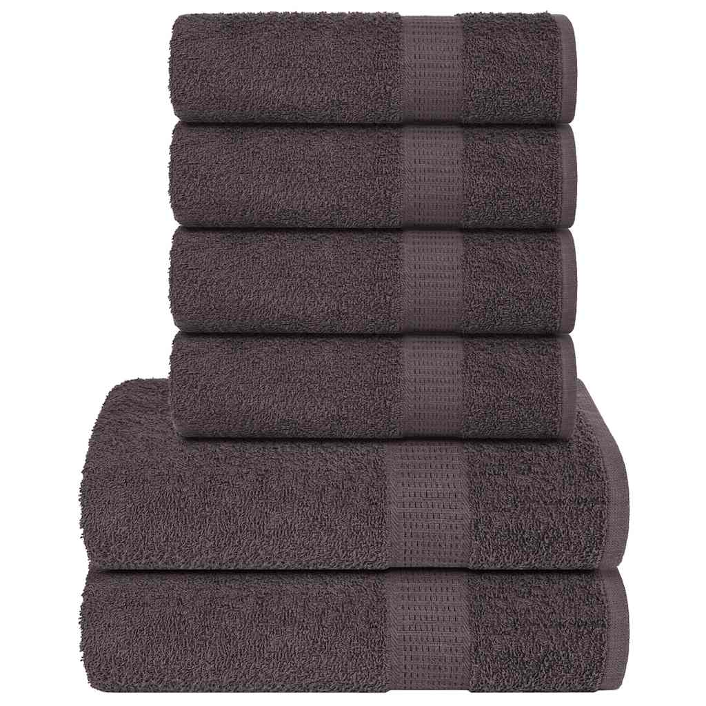 Ensemble de serviettes Vidaxl 6 pièces 360 g m² 100% coton coloré d'anthracite