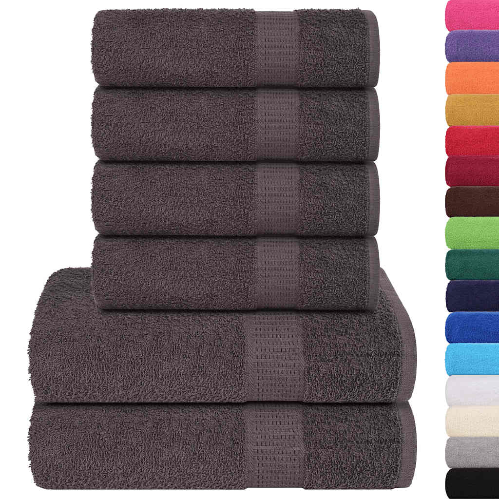 Ensemble de serviettes Vidaxl 6 pièces 360 g m² 100% coton coloré d'anthracite