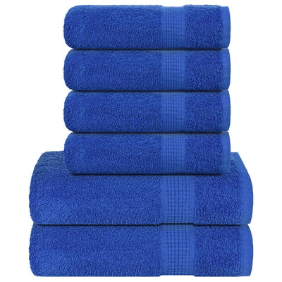 Ensemble de serviettes Vidaxl 6 pièces 360 g m² 100% coton bleu