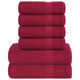 Ensemble de serviettes Vidaxl 6 pièces 360 g m² 100% coton Bourgogne rouge
