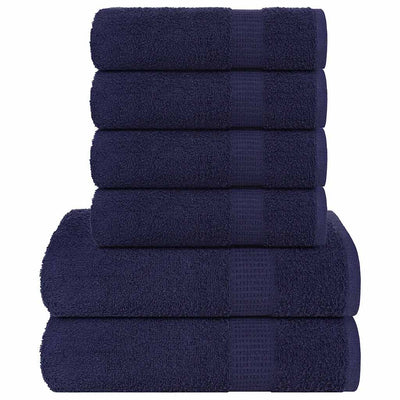 Ensemble de serviettes Vidaxl 6 pièces 360 g m² 100% Cotton Navy Bleu