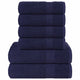 Ensemble de serviettes Vidaxl 6 pièces 360 g m² 100% Cotton Navy Bleu