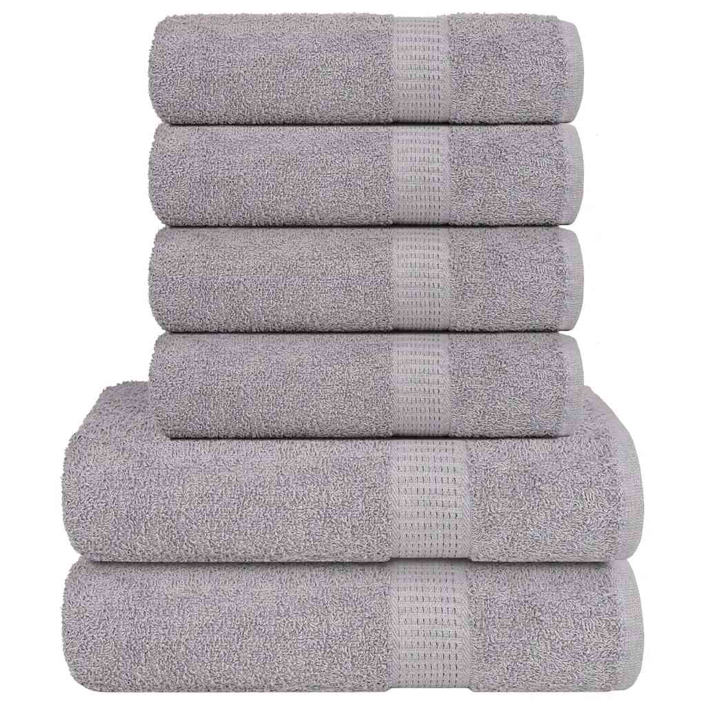 Ensemble de serviettes Vidaxl 6 pièces 360 g m² 100% coton brun