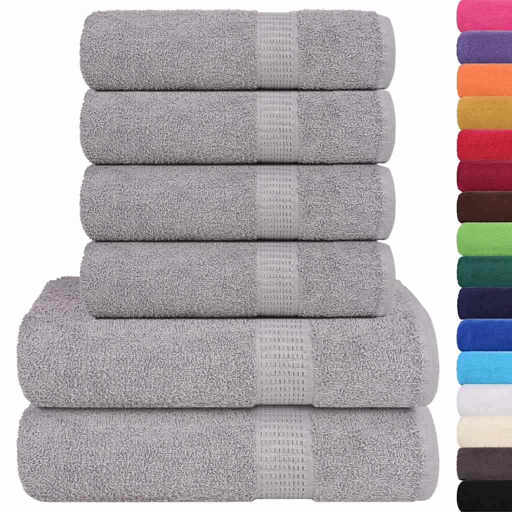 Ensemble de serviettes Vidaxl 6 pièces 360 g m² 100% coton brun