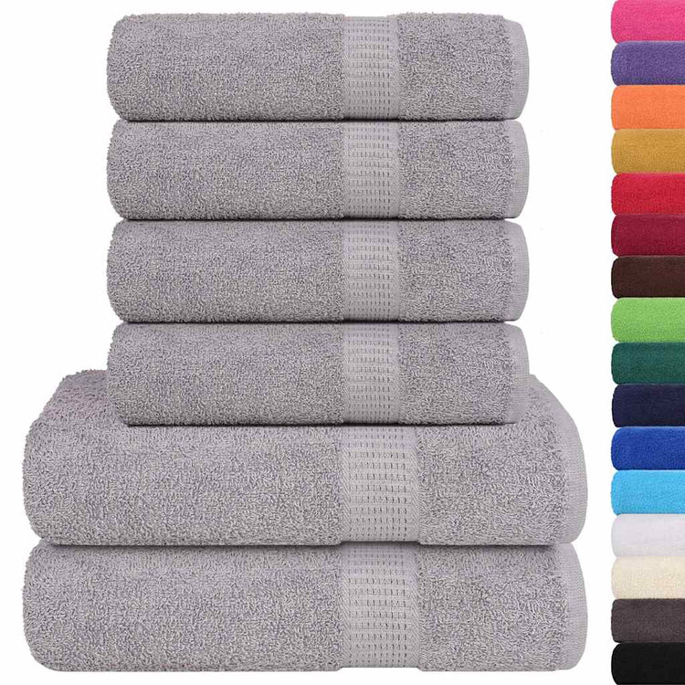 Ensemble de serviettes Vidaxl 6 pièces 360 g m² 100% coton brun