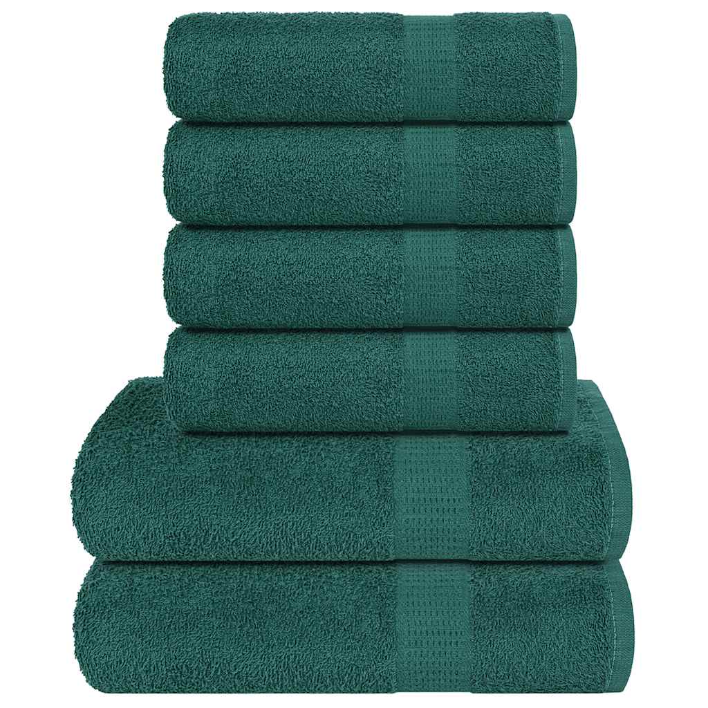 Ensemble de serviettes Vidaxl 6 pièces 360 g m² 100% coton vert