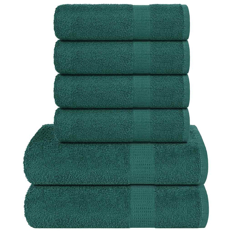 Ensemble de serviettes Vidaxl 6 pièces 360 g m² 100% coton vert