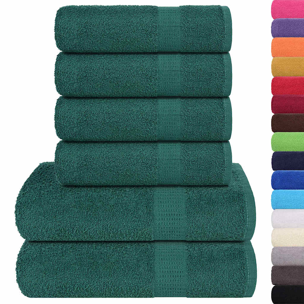 Ensemble de serviettes Vidaxl 6 pièces 360 g m² 100% coton vert