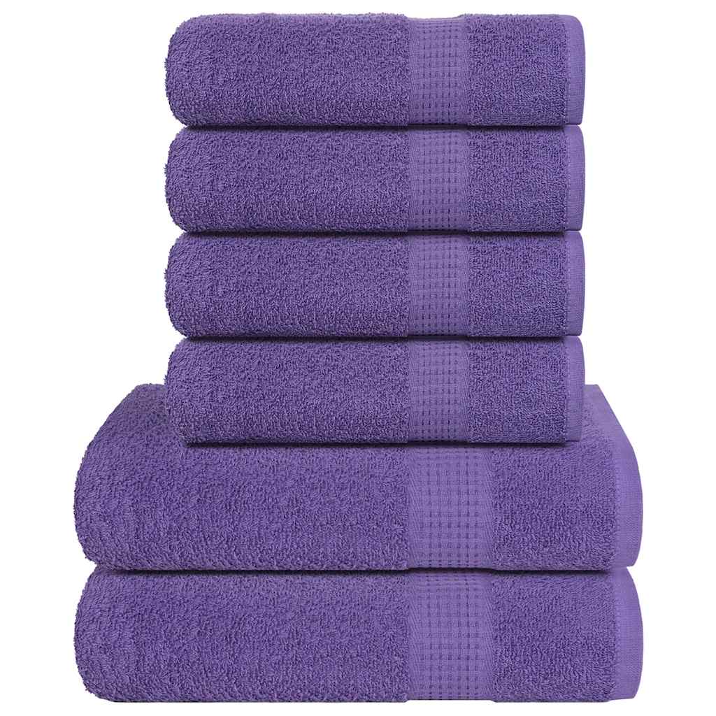 Ensemble de serviettes Vidaxl 6 pièces 360 g m² 100% coton violet