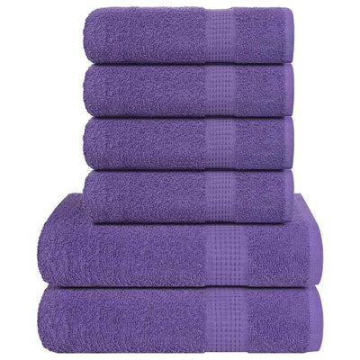 Ensemble de serviettes Vidaxl 6 pièces 360 g m² 100% coton violet