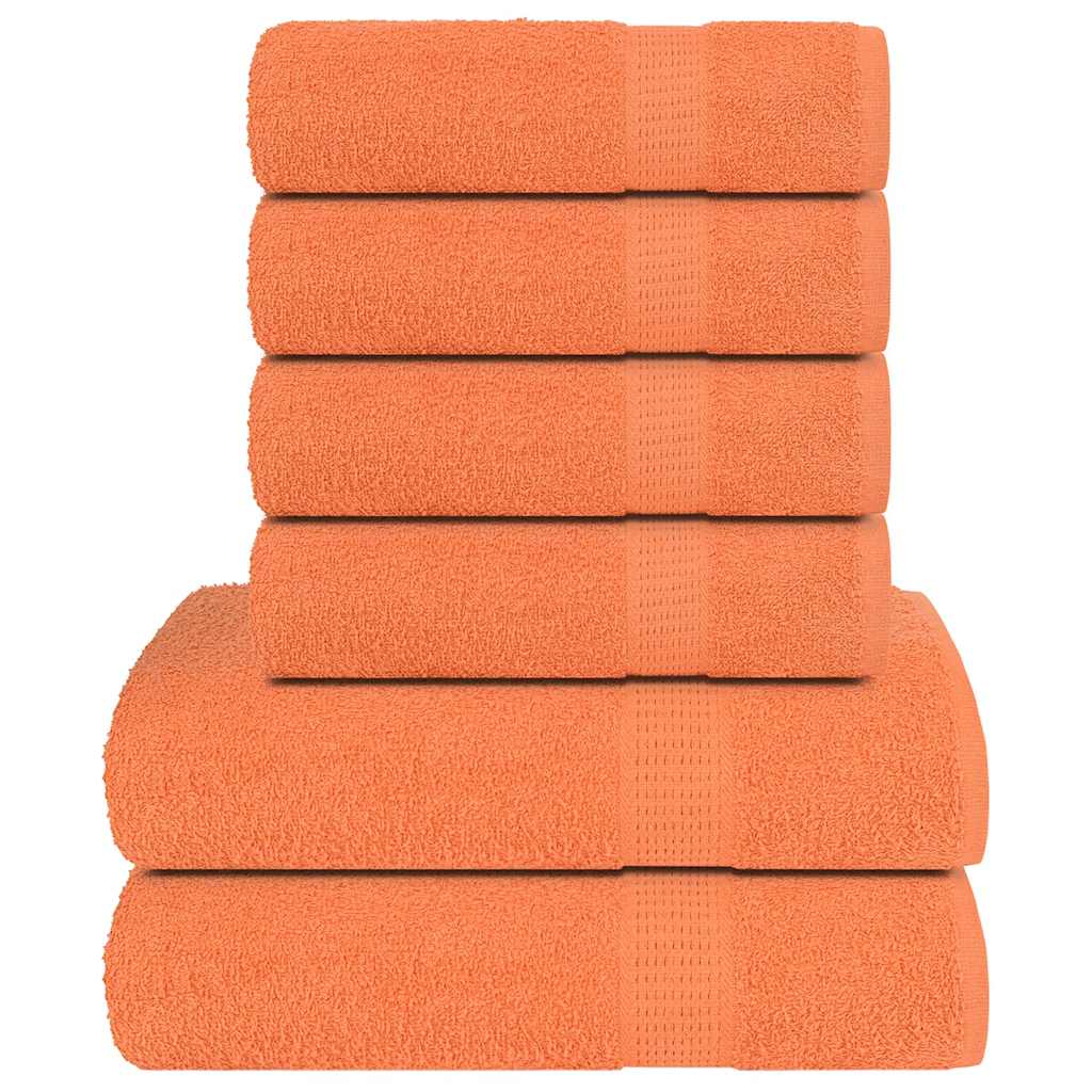 Ensemble de serviettes Vidaxl 6 pièces 360 g m² 100% coton orange