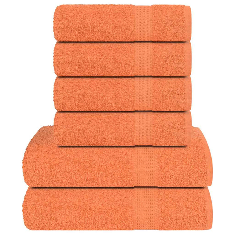 Ensemble de serviettes Vidaxl 6 pièces 360 g m² 100% coton orange