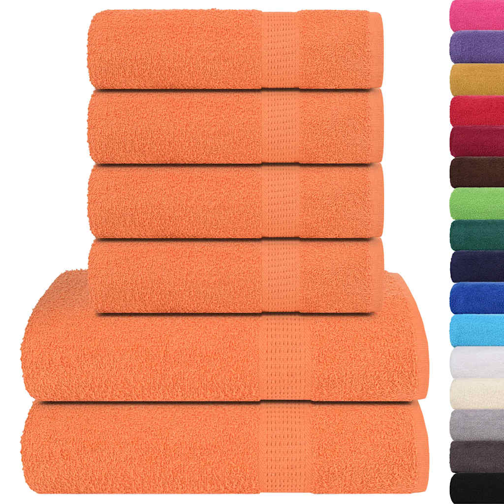 Ensemble de serviettes Vidaxl 6 pièces 360 g m² 100% coton orange