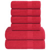 Ensemble de serviettes Vidaxl 6 pièces 360 g m² 100% de coton rouge
