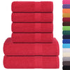 Ensemble de serviettes Vidaxl 6 pièces 360 g m² 100% de coton rouge