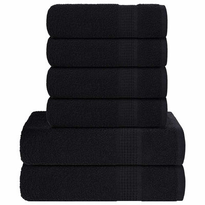 Ensemble de serviettes Vidaxl 6 pièces 360 g m² 100% coton noir