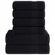 Ensemble de serviettes Vidaxl 6 pièces 360 g m² 100% coton noir