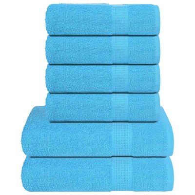 Ensemble de serviettes Vidaxl 6 pièces 360 g m² 100% coton turquoise