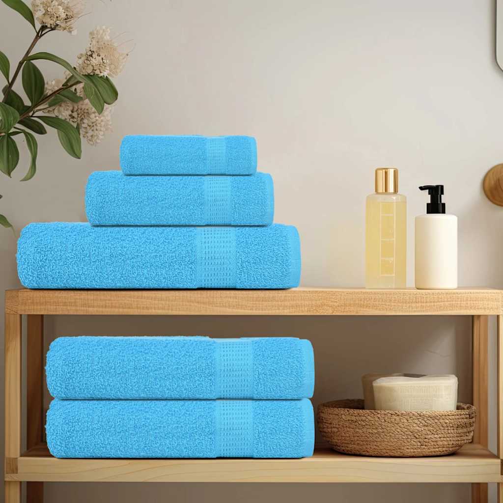 Ensemble de serviettes Vidaxl 6 pièces 360 g m² 100% coton turquoise