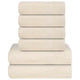 Ensemble de serviettes Vidaxl 6 pièces 360 g m² 100% coton de couleur crème