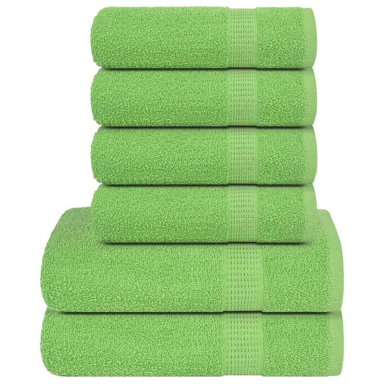 Ensemble de serviettes Vidaxl 6 pièces 360 g m² 100% coton vert pomme