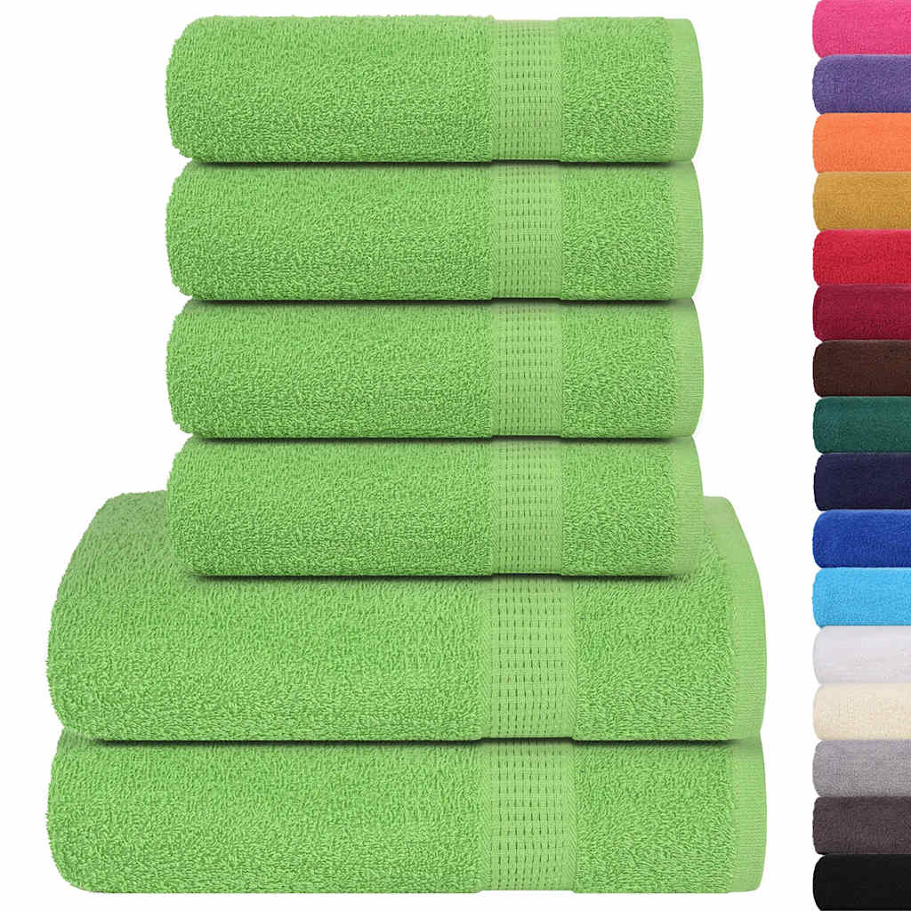 Ensemble de serviettes Vidaxl 6 pièces 360 g m² 100% coton vert pomme