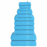 Ensemble de serviettes Vidaxl 12 pièces 360 g m² 100% coton turquoise - afbeelding 2