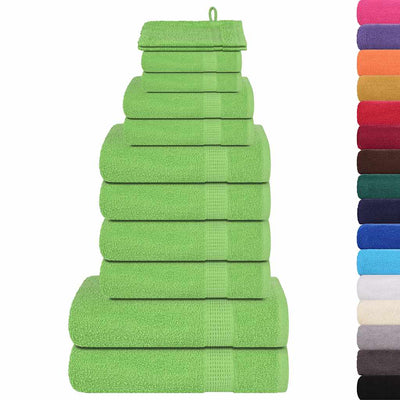 Ensemble de serviettes Vidaxl 12 pièces 360 g m² 100% coton vert pomme