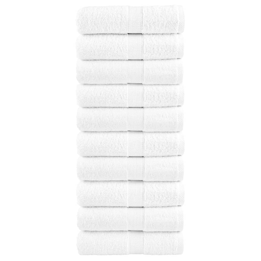 VidaXL serviettes invités solund 10 pcs 600 g m² 30x50 cm blanc