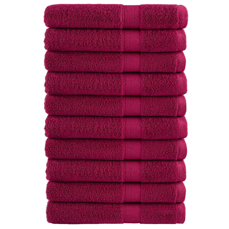 Serviettes Vidaxl Solund 10 st 600 g m² 100x200 cm Bordeaux rouge
