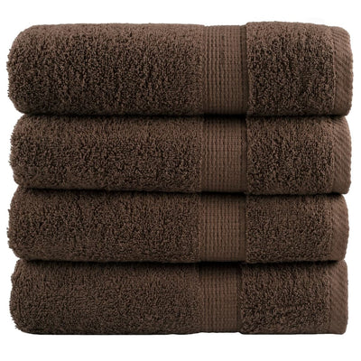Serviettes de bain Vidaxl Solund 4 pcs 600 g m² 70x140 cm brun