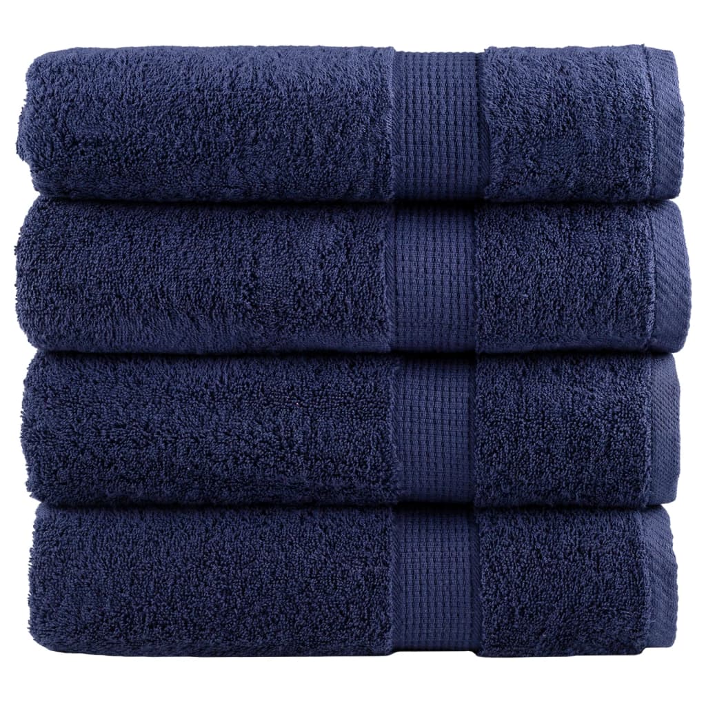 Serviettes de bain vidaxl solund 4 pcs 600 g m² 100x150 cm bleu marin