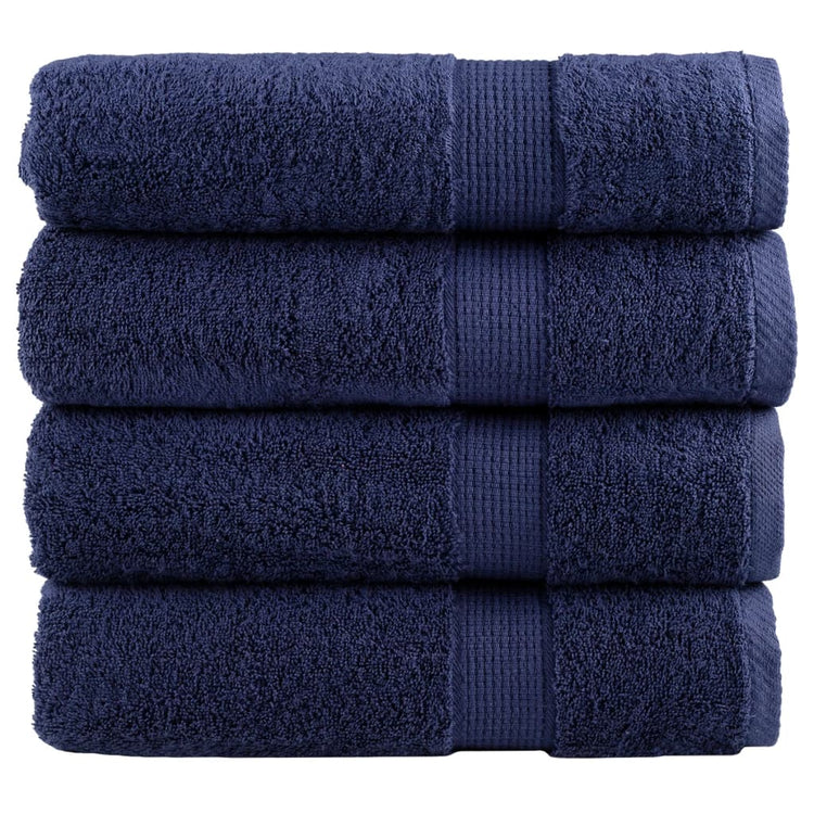 Serviettes de bain vidaxl solund 4 pcs 600 g m² 100x150 cm bleu marin