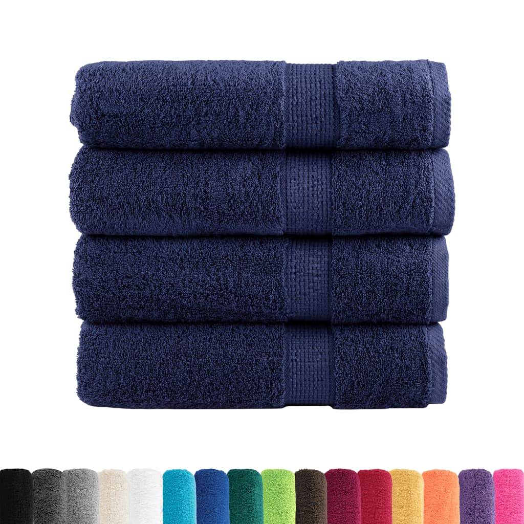 Serviettes de bain vidaxl solund 4 pcs 600 g m² 100x150 cm bleu marin