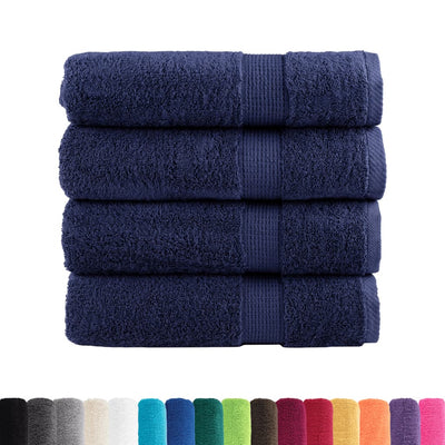 Serviettes de bain vidaxl solund 4 pcs 600 g m² 100x150 cm bleu marin